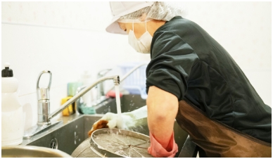 調理場の清掃写真